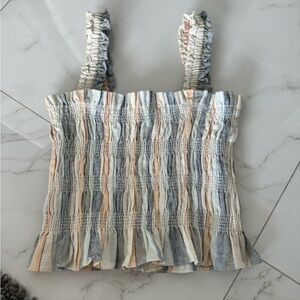 Colorful ruffle tank